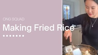 teaching my kids how to make fried rice!