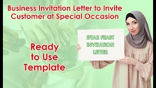 Business Invitation Letter Inviting Customer at Special Events - Iftar Party