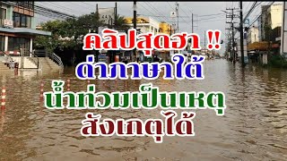 คลิปสุดฮา ! ด่าภาษาใต้น้ำท่วมเป็นเหตุสังเกตุได้