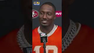 Samuel to Purdy: "Bro what is wrong with you?" 😂 #shorts #49ers #deebosamuel #brockpurdy
