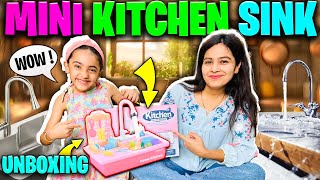 MINI KITCHEN SINK UNBOXING / Electric Dishwasher Toy with Running Water / Role Play Kitchen Sink 😍