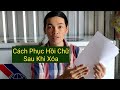 Phục hồi chữ sau khi bị xóa