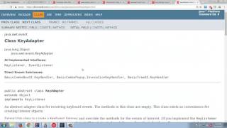 Key Listeners in Java, Adapters, and Anonymous Inner Classes