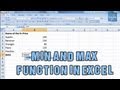 Min and Max Function in Excel | Functions in Excel | Excel Tutorial Formulas | Learn Excel