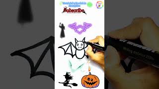 draw a Halloween bat ||  Halloween 2023 || Halloween drawings #viral #trending #coloring #shorts