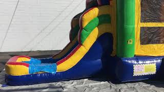 Moonwalk USA Inflatable rainbow castle combo Wet N Dry