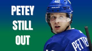 Canucks news: Elias Pettersson still out, no set timetable for return