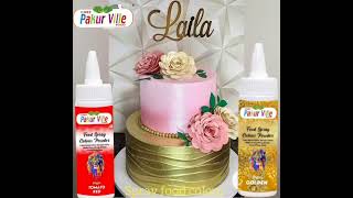 golden spray colour cake decorating