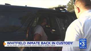 UPDATE: Whitfield Co. inmate who escaped from work crew captured