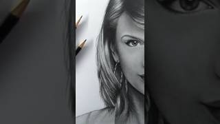 Step by Step Realistic Taylor Swift Portrait! #shorts #drawing
