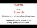 hushed meaning in hindi hushed ka matlab kya hota hai