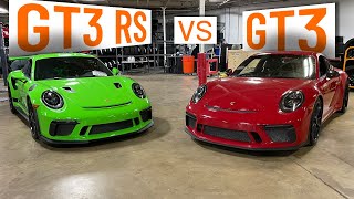 PORSCHE 911 GT3 vs GT3 RS *COMPARISON*