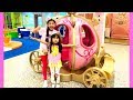 Indoor Playground with Cute House, Big Slides and Supermarket