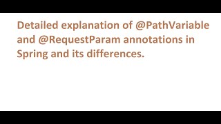 What is the Differences between @PathVariable and @RequestParam annotations in Spring MVC