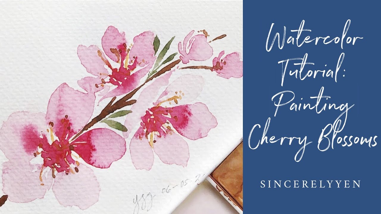 Watercolor Tutorial | How To Paint Cherry Blossoms - YouTube