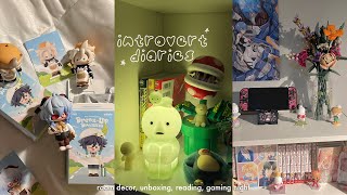 introvert diaries • days as an otaku, room tour, smiski lamp, genshin popmart unboxing +more!