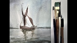 Extreme Beginners Sailing Ship Painting with Vast Wet Washes! with Chris Petri