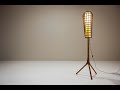 Floorlamp in Bamboo with Woven Structure, Italy 1970s