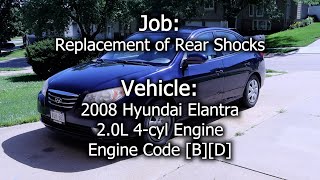 2008 Hyundai Elantra - Replacement of Rear Shock Absorbers