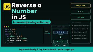Reverse a Number in JavaScript using while Loop | Step-by-Step Dry Run (2026)