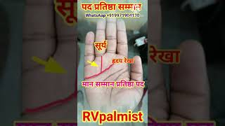 Hatheli Main Surya Rekha || हथेली मैं सूर्य रेखा || #palmistry #shorts #rvpalmist