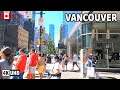 🇨🇦 【4K】☀️ Downtown Vancouver BC, Canada. Amazing sunny day.  Relaxing Walk.