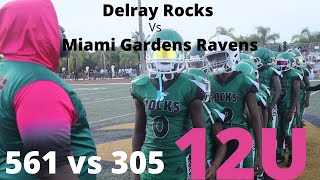 🔥🔥🔥12u ACTION 🏈DELRAY ROCKS (561) Vs MIAMI GARDEN RAVENS (305)🏡