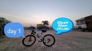 50 days 50km cycling | day 1 🥰🚵‍♀️