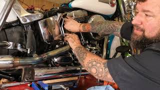 Exhaust removal & install on a Harley Twin Cam Softail