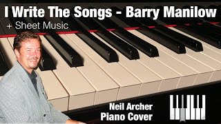 I Write The Songs - Barry Manilow - Piano Cover + Sheet Music