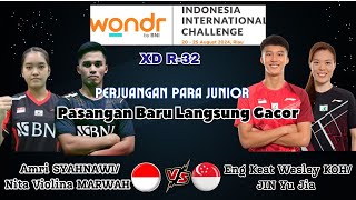 Aksi Pasangan Baru - SYAHNAWI/MARWAH (INA) vs KOH/JIN Yu Jia (SIN) | R32 Indonesia IC 2024