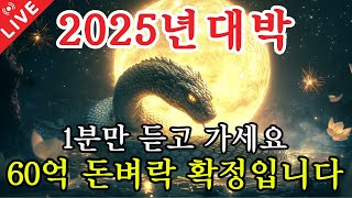 [MUSIC🎵]  2025년 대박! 1분만 듣고 가세요, 60억 돈벼락 확정입니다! #행운음악 #명상음악 #불교음악 #반야심경