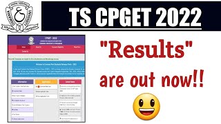 TS CPGET 2022 Results are out now😃||TS CPGET Results.