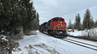 Just The Locomotives!!! CN 584 (Light Power) @ Langley BC Canada 06FEB25 SD70M-2 8828 Leading