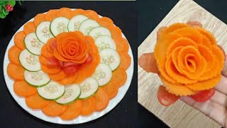 Super Salad Decoration Idea! Best Salad Plate Decoration With Cucumber,Carrot and Tomato! Salad Art
