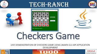 Live Demonstration of Checkers game using JavaFX GUI API | Java Game Project | @TechRanch