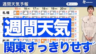 【週間天気】来週、関東はすっきりせず