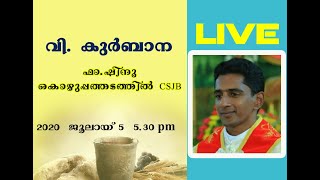 റവ. ഫാ. ഷിനു കൊഴുപ്പത്തടത്തിൽ CSJB🔴 തത്സമയ   വിശുദ്ധ കുർബാനയർപ്പണം II LIVE MASS II SYRO MALABAR