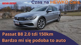 VW Passat B8 2.0 TDI(150km). Świetne auto, pojemne, rodzinne.  Test moim okiem.