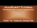 Ternary operator in JavaScript