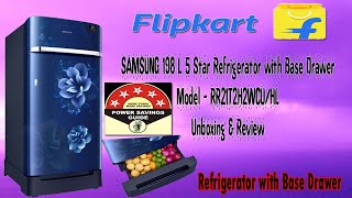 SAMSUNG 198L 5Star Refrigerator with Base Drawer  (Camellia Blue RR21T2H2WCU/HL) #unboxing #flipkart