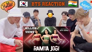 BTS REACTION VIDEO ON BOLLYWOOD HIT DANCE COVER ( RAMTA JOGI ) FT. BTS • @LiveToDancewithSonali