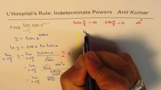 IMPORTANT Indeterminate Powers Limits Trigonometric Exponents L'Hopitals Rule