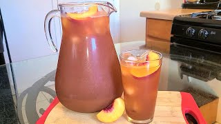 Homemade Peach Iced Tea | Iced tea made with fresh peaches | It can it be Sweetened or sugar free.