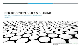 Webinar on OER discoverability and sharing (May 21, 2020)