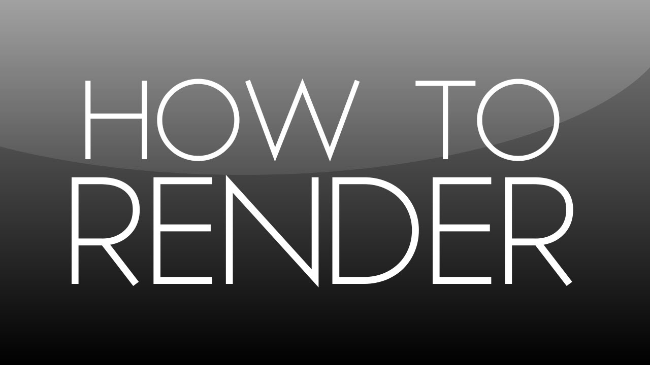After Effects Tutorial How To Render Youtube