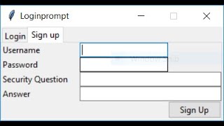 Code for "User login" with Tkinter python (part 1).