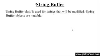 236. String Buffer in Java Programming (Hindi)