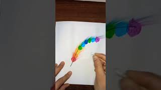 How to draw colourful feather #shorts feather #byrash