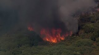 RAW: Chopper 5 Video Of 2-Alarm Brush Fire In Saratoga